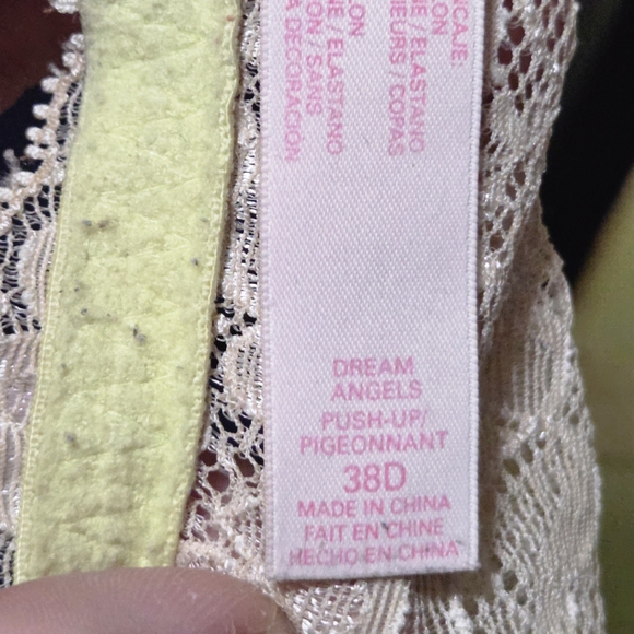 Victoria's Secret Dream Angel Yellow Lace Push-up Bra 38D - Picture 2 of 5